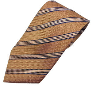Andrew Fezza Gold Striped Silk Necktie - Like New